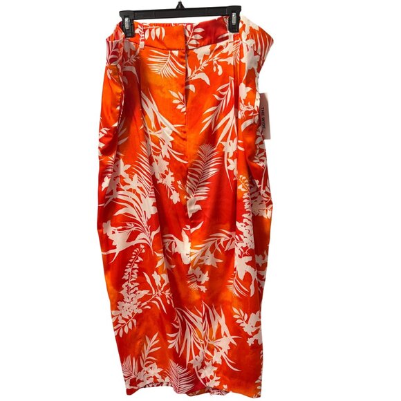 Ella Rafaella Tropical Print Skirt Sz 3X Orange & White Polyester. NWT - Picture 1 of 12